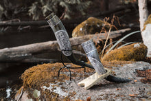 Load image into Gallery viewer, Handcrafted Drinking Horn Ravens Viking Ship | OnlyViking: Ravens 14-18 inches / Metal Stand