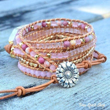 Load image into Gallery viewer, Natural Rose Quartz Heart Chakra Wrap Bracelet