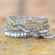 Load image into Gallery viewer, Natural Rose Quartz Howlite & Rutilated Quartz Wrap Bracelet