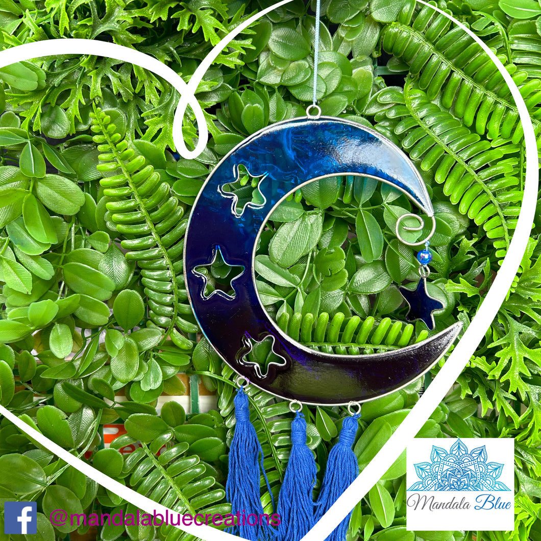 Moon and star sun catcher hanging