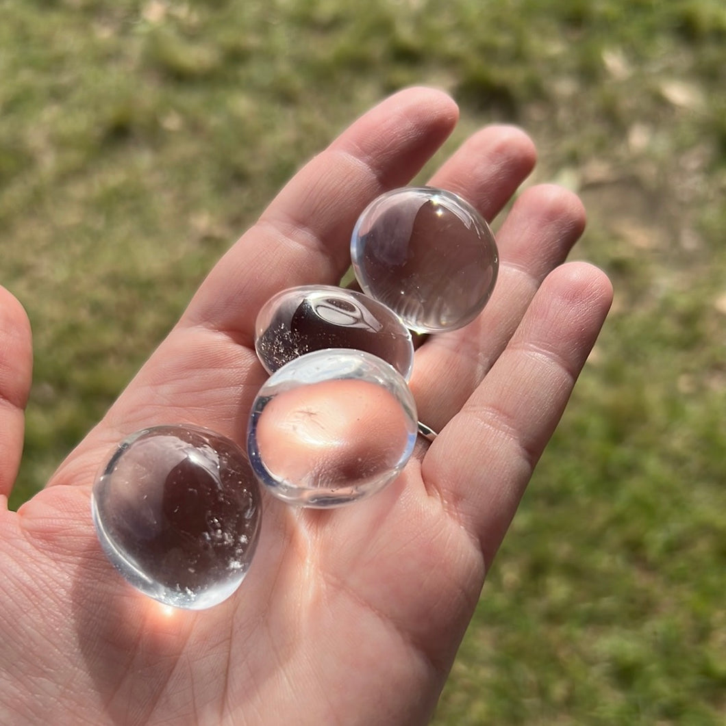 Clear quartz tumbles